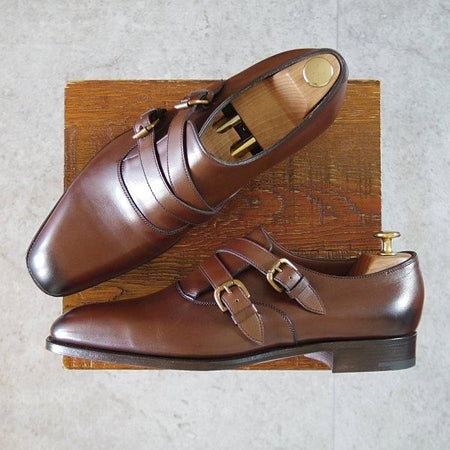 未使用★エドワードグリーン UK8/US8.5E【貴重★ラルフローレン・パープルレーベル別注/ダブルモンク】888ラスト/濃茶/EDWARD GREEN★l726