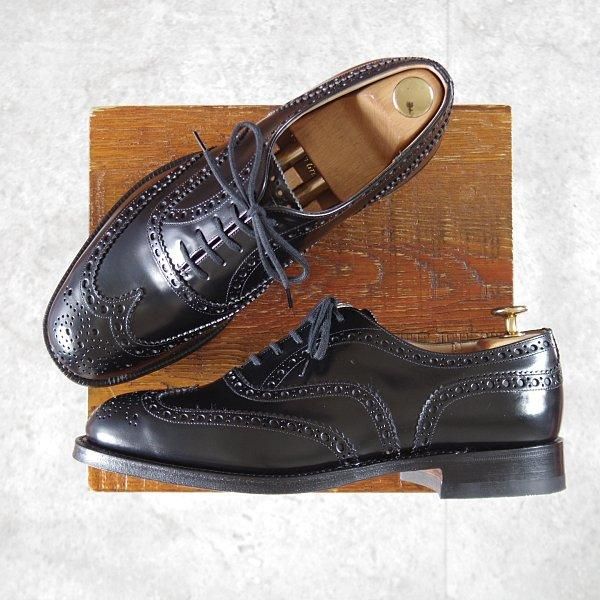 未使用★チャーチ 70G/UK7【定価¥176,000-★BURWOOD/バーウッド】81ラスト/フルブローグ/黒/メンズ/Church's★l747
