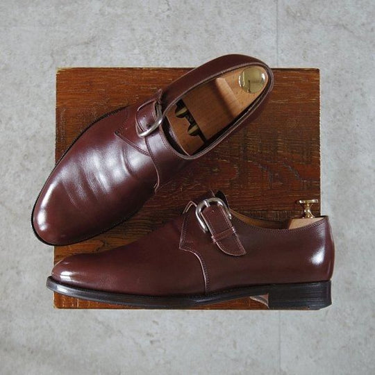 極上★(金沢)KOKON/ココン SIZE 6【オーダー価格¥106,700〜★(仏)アノネイ社のボカルーカーフ/421】KO-1ラスト/茶/モンクストラップ★l974