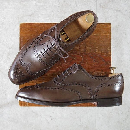 極上★エドワードグリーン 8.5E【現行定価20万円以上★MALVERN/マルバーン】202ラスト/フルブローグ/濃茶/メンズ/EDWARD GREEN★m076