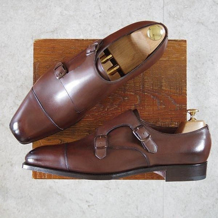 未使用★エドワードグリーン 9E【現行定価20万円以上★ダブルモンク/WESTMINSTER】888ラスト/カーフ/濃茶/メンズ/EDWARD GREEN★m114