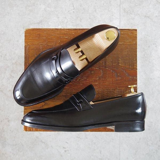 極上★(伊)タニノクリスチー SIZE 6.5【定価¥157,500-★ビットローファー/620】スリッポン/ボックスカーフ/黒/TANINO CRISCI★m124