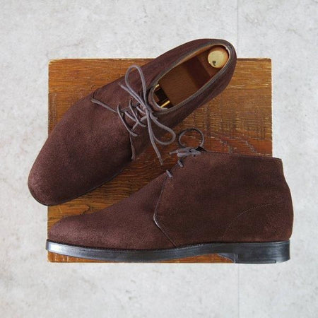 極上★エドワードグリーン 6D【現行定価20万円以上★WARWICK/チャッカブーツ】606ラスト/スエード/濃茶/メンズ/EDWARD GREEN★m164