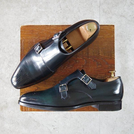 極上★三陽山長 SIZE 6.5【定価¥75,900-★源之介/GENNOSUKE/ハンドフィニッシュ仕上げ】R309ラスト/ダブルモンク/Sanyo Yamacho★m194