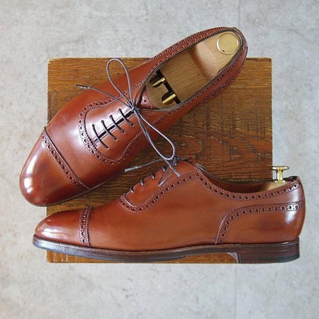 ★エドワードグリーン 9E【現行定価20万円以上★CANTERBURY/202ラスト】カンタベリー/クォーターブローグ/茶/EDWARD GREEN★m285