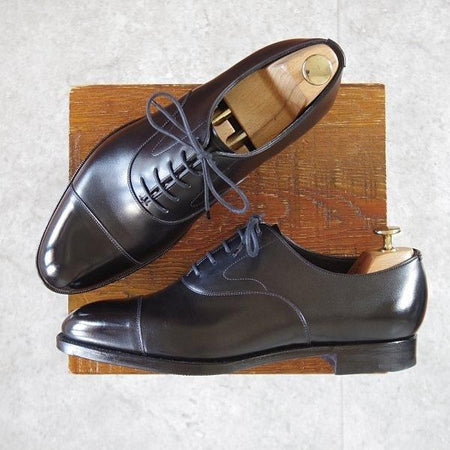 極美品★エドワードグリーン 7.5E【定価¥217,800-★チェルシー/CHELSEA/202ラスト】ストレートチップ/カーフ/黒/EDWARD GREEN★m304