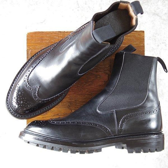 美品★トリッカーズ SIZE 8.5【定価¥132,000-★コマンドソール仕様/HENRY/サイドゴアブーツ】ヘンリー/m2754/カーフ/黒/Tricker's★m309