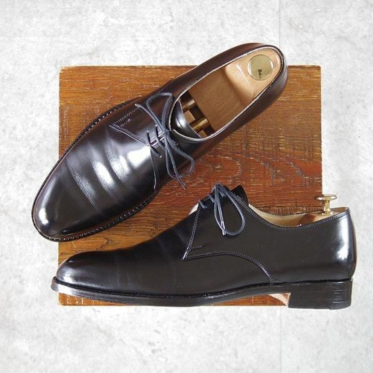 ★(東欧)VASS/ヴァーシュ SIZE 40.5【モデル定価¥159,500-★純正ツリー付き/London 3-eyelet/Vフロント】Fラスト/プレーントゥ/黒★m371