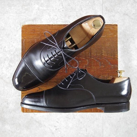 極上★エドワードグリーン 7.5E【定価¥217,800-★チェルシー/CHELSEA/202ラスト】ストレートチップ/カーフ/黒/EDWARD GREEN★m375