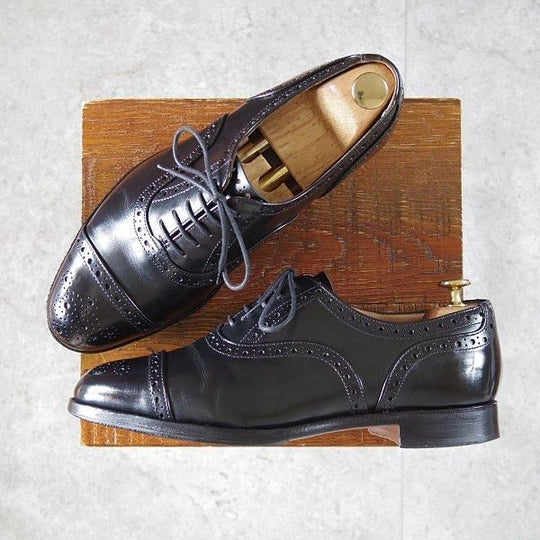 ★トリッカーズ SIZE 7.5【現行定価10万円以上★CAMBRIDGE/セミブローグ】9518/カーフ/黒/メンズ/Tricker's★m524