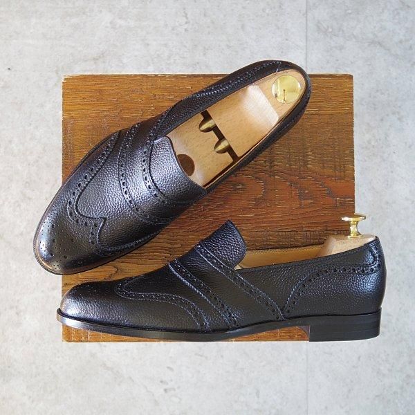 未使用★Iugen/イウゲン SIZE 6.5【定価¥44,000-★ローファー/IG200】スリッポン/グレインレザー/黒/メンズ★m548