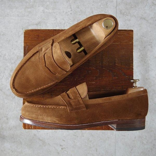 極美品★J.M.ウエストン 8E【定価¥151,800-★180/コインローファー】41ラスト/スエード/茶/Weston/ウェストン★m579