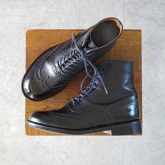 極上★トリッカーズ(レディース) SIZE 4.5【現行定価¥132,000-★貴重な内羽根のカントリーブーツ/L6439】カーフ/黒/Tricker's★m630