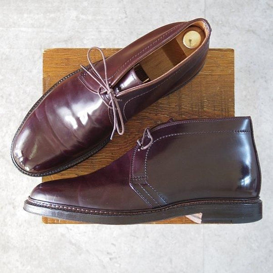 美品★オールデン 9E【定価¥216,700-★コードバン仕様/1339】バリーラスト/チャッカブーツ/#8/バーガンディー/赤茶/ALDEN★m639