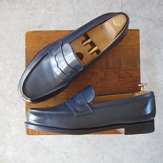 極上★J.M.ウエストン 8D【現行定価¥151,800-★180/コインローファー】41ラスト/ボックスカーフ/BLUE/紺/Weston/ウェストン★m691