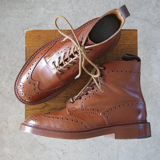 美品★トリッカーズ SIZE 6.5【定価¥132,000-★STOW/マロンアンティーク】5634/ストウ/カントリーブーツ/茶/メンズ/Tricker's★m714