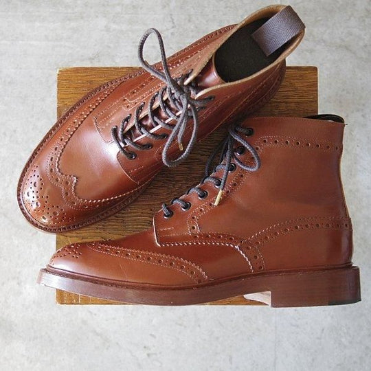 極美品★トリッカーズ SIZE 8.5【定価¥132,000-★STOW/マロンアンティーク】5634/ストウ/カントリーブーツ/茶/メンズ/Tricker's★m736