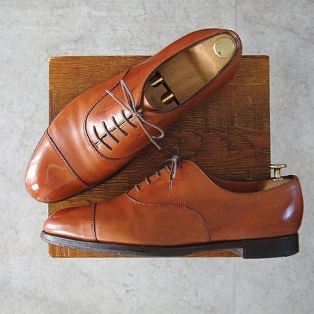 極上★エドワードグリーン 8.5E【現行定価¥217,800-★チェルシー/CHELSEA/202ラスト】ストレートチップ/カーフ/茶/EDWARD GREEN★m745