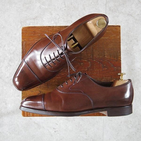 極上★エドワードグリーン 7.5D【現行定価¥217,800-★チェルシー/CHELSEA/888ラスト】ストレートチップ/カーフ/濃茶/EDWARD GREEN★m777