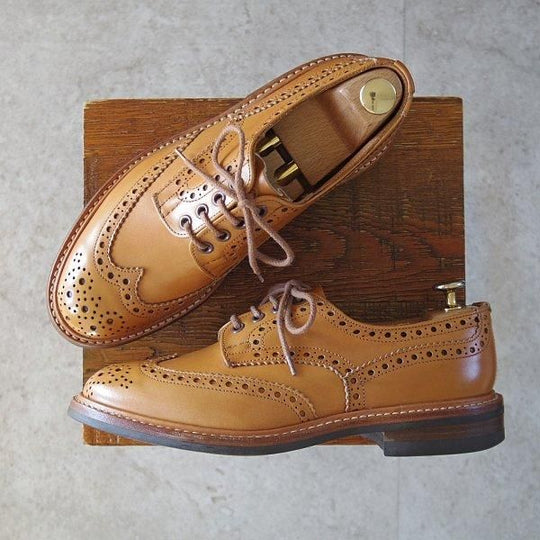 極上★トリッカーズ SIZE 6【定価¥121,000-★ダイナイトソール/BOURTON/エイコンアンティーク】カントリーシューズ/薄茶/Tricker's★m822
