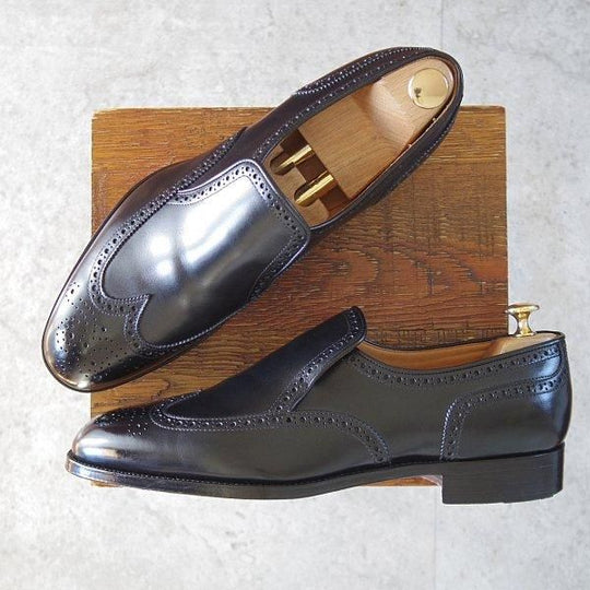 極美品★Oriental/オリエンタル SIZE 9【定価¥57,200-★CAMPBELL/1216ラスト】センターエラスティック/ボックスカーフ/黒/メンズ★m826