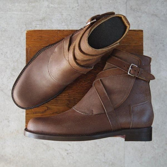 未使用★(伊製)HERMES/エルメス SIZE 39.5【ブラックラピド製法★ジョッパーブーツ】バケッタレザー/濃茶/メンズ★m893