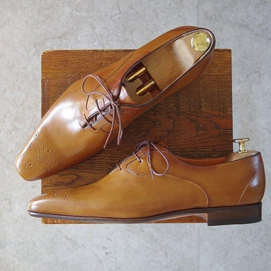 未使用★(伊)サントーニ SIZE 8.5【オックスフォードシューズ★9739/茶】カーフ/メンズ/Santoni★m961