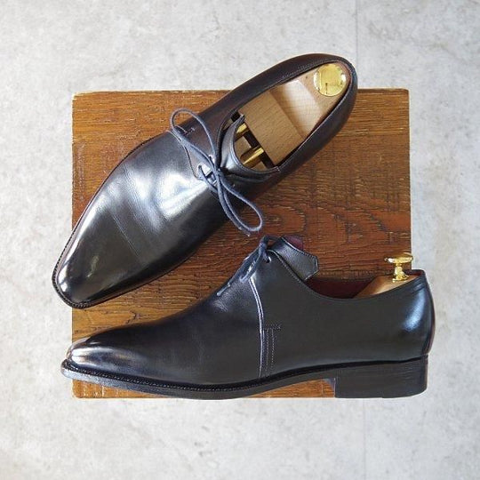 極美品★(仏)コルテ SIZE 5.5【現行定価¥253,000-★Arca/アルカ】プレーントゥ/Vフロント/カーフ/黒/メンズ/Corthay★m965