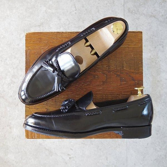 極上★三陽山長 SIZE 6.5【現行定価¥94,600-★鹿三郎/タッセルローファー】R2010Sラスト/カーフ/黒/ROKUSABURO/Sanyo Yamacho★m973