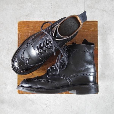 極上★トリッカーズ(レディース) SIZE 3【同系モデル定価¥143,000-★MALTON/モールトン】L2508/カントリーブーツ/黒/Tricker's★m983