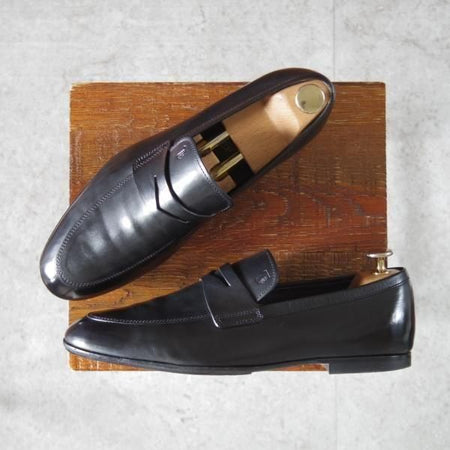 美品★(伊)TOD'S/トッズ SIZE 6【同系モデル定価¥113,300-★コインローファー/黒】カーフ/メンズ★m985