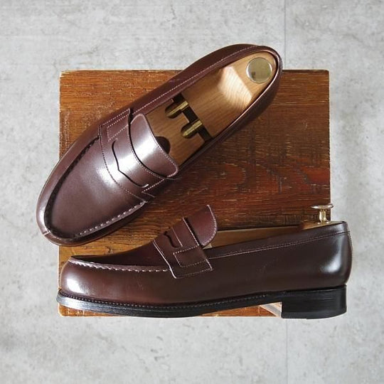 美品★J.M.ウエストン 6E【定価¥156,200-★180/コインローファー】41ラスト/ボックスカーフ/濃茶/Weston/ウェストン★m989