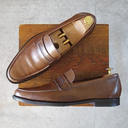 極上★ジョンロブ SIZE 42.5/UK8.5程度【貴重★エルメス別注/HERMES/ミュージアムカーフ】KEITH/H304ラスト/ローファー/JOHN LOBB★m991