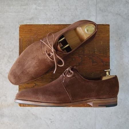 極美品★ジョンロブ 7E【定価¥248,400-★DRIFT/ドリフト/8695ラスト】Vフロント/プレーントゥ/スエード/茶/JOHN LOBB★m992