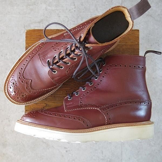 極上★トリッカーズ SIZE 8.5【モデル定価¥143,000-★MALTON/モールトン】M2508/カントリーブーツ/バーガンディー/赤茶/Tricker's★n008