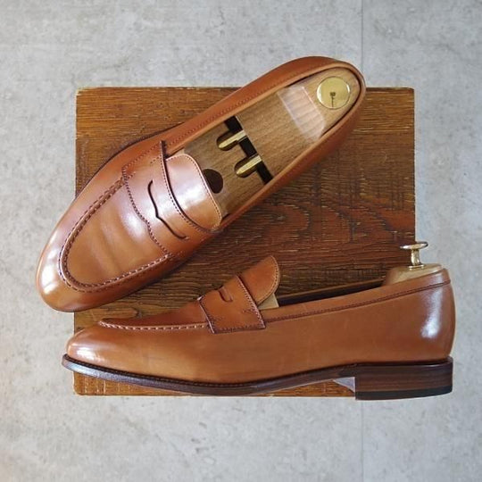 ★(スペイン製)カルミナ SIZE 8【定価¥79,200-★コインローファー/80191】UETAMラスト/カーフ/茶/メンズ/CARMINA★n010