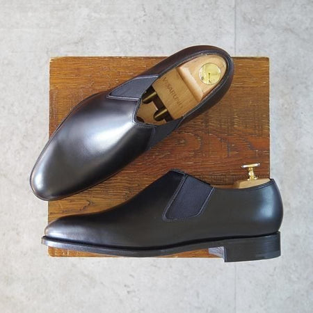 未使用★エドワードグリーン 5.5E【現行定価20万円以上★サイドエラスティック/LANSBURY】82ラスト/カーフ/黒/メンズ/EDWARD GREEN★n018