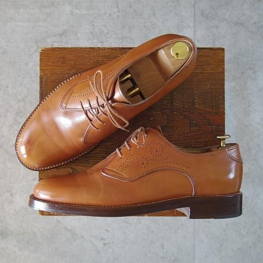 極上★(伊)シルヴァノ・ラッタンジ SIZE 8【ハンドソーンウェルテッド製法★ダービーシューズ】カーフ/薄茶/Silvano Lattanzi★n022