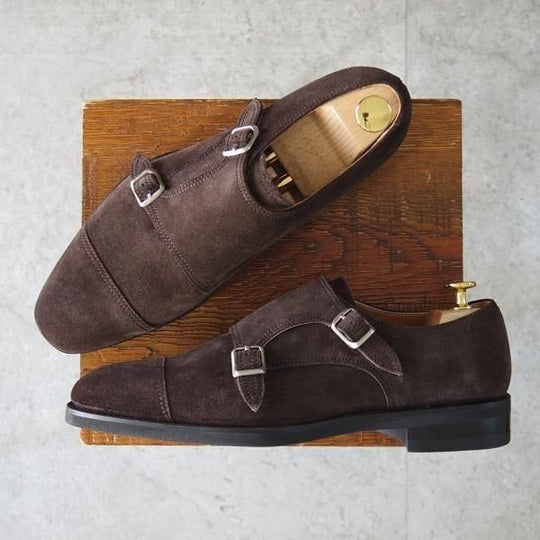未使用★ユニオンインペリアル SIZE 7【モデル定価¥58,300-★撥水なめしスエード/(伊)SCIARADA社】U2007/ダブルモンク/濃茶/メンズ★n079
