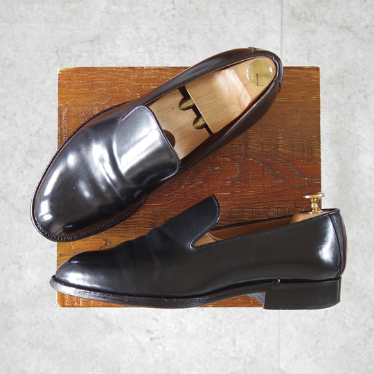 極上★(日本製)THE HARVEY/ザ・ハーヴィー SIZE 39【定価¥107,800-★コードバン/KNIGHTSBRIDGE】ローファー/スリッポン/黒★n936
