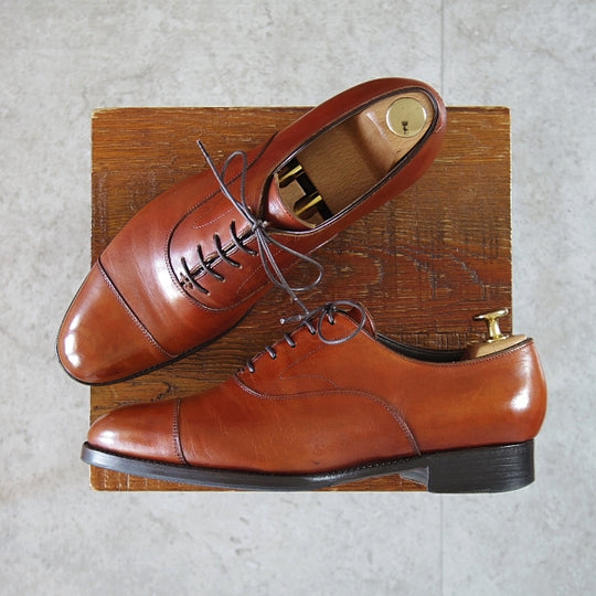 ★三陽山長 SIZE 6.5【定価¥91,300-★友二郎/R2010ラスト】ストレートチップ/カーフ/茶/メンズ/TOMOJIRO/Sanyo Yamacho★n456