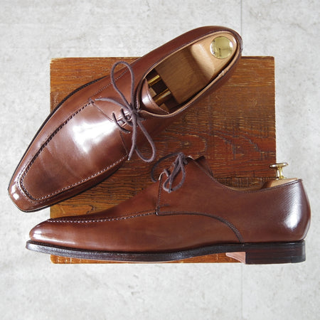 極美品★クロケット&ジョーンズ 9E【現行定価10万円以上★SOMERFORD/Uチップ】348ラスト/カーフ/濃茶/メンズ/Crockett&Jones★o021