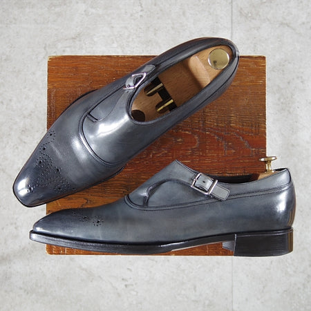 美品★(英)ガジアーノ&ガーリング 8E【現行定価40万円程度★DECOライン/COLLCUT】サイドモンク/スチールブルー/GAZIANO&GIRLING★n527