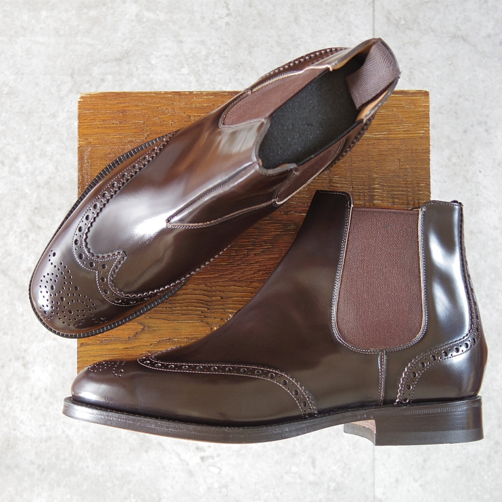 未使用★チャーチ 85F/UK8.5【4都市ロゴ★KETSBY/サイドゴアブーツ】81Bラスト/ポリッシュドバインダーカーフ/濃茶/Church's★o054