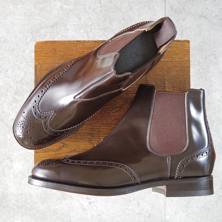 未使用★チャーチ 85F/UK8.5【4都市ロゴ★KETSBY/サイドゴアブーツ】81Bラスト/ポリッシュドバインダーカーフ/濃茶/Church's★o054