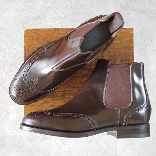 未使用★チャーチ 85F/UK8.5【4都市ロゴ★KETSBY/サイドゴアブーツ】81Bラスト/ポリッシュドバインダーカーフ/濃茶/Church's★o054