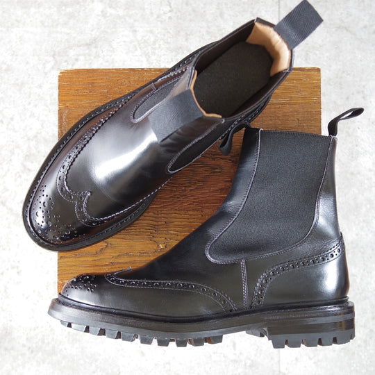 極上★トリッカーズ SIZE 6【定価¥143,000-★HENRY/コマンドソール仕様/サイドゴアブーツ】m2754/ボックスカーフ/黒/Tricker's★o055