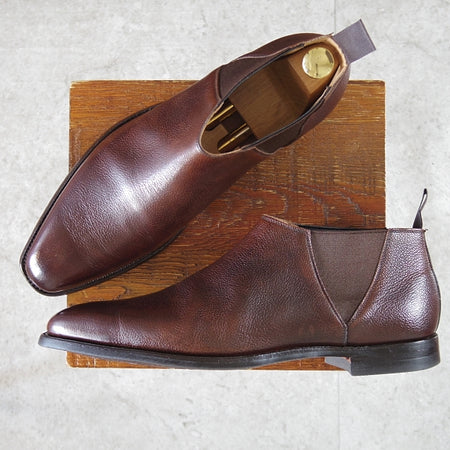 極美品★クロケット&ジョーンズ 9E【定価¥137,500-★サイドゴアブーツ/DEENE】348ラスト/グレインレザー/濃茶/Crockett&Jones★n578