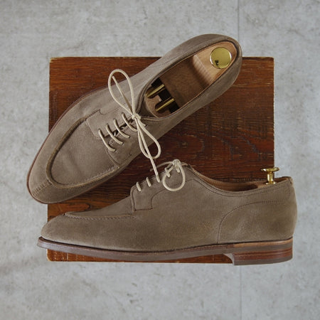 極美品★エドワードグリーン 7E【定価¥294,800-★アンライニング仕様のDOVER/ドーバー】202ラスト/Uチップ/スエード/薄茶/メンズ★n583