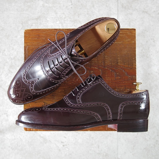 極美品★(伊)ステファノ・ベーメル SIZE 42.5【定価20万円以上★純正ツリー付/6240/フルブローグ】Cラスト/赤茶/Stefano Bemer★n613